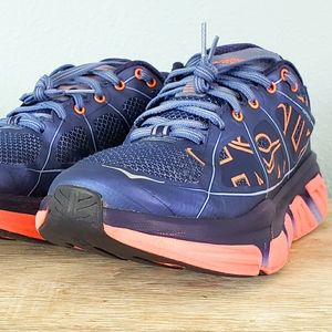 HOKA ONE ONE Women's Infinite Running Shoes (6) Coastal Fjord, Neaon Coral